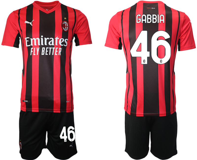 Men 2021-2022 Club AC Milan home red #46 Soccer Jersey